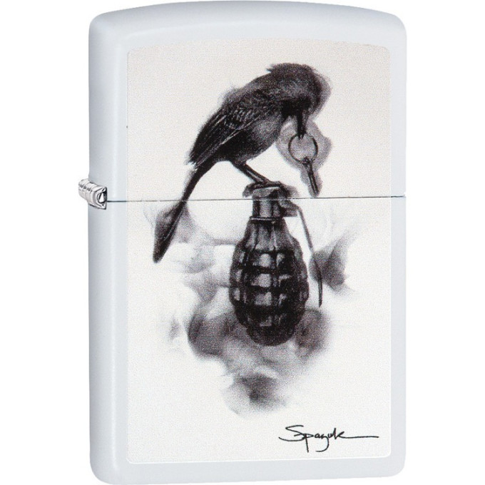 Zippo Classic 29645 — белый мат, рисунок Спазук